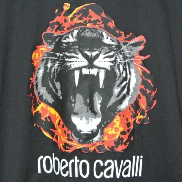 Roberto Cavalli Men's Graphic‎ Tiger Head Tee XL - Picture 5 of 10